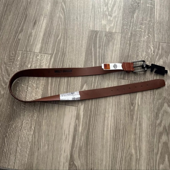 ✔️HARLEY DAVIDSON MENS LEATHER BELT WITH LOGO - Picture 6 of 11